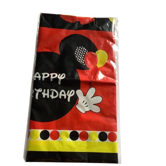 Mickey Mouse Birthday Party Set Plates Dessert Napkins Table Cover for 10 Kids - Picture 2 of 5